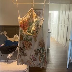 Floral Lace Trim Slip Dress